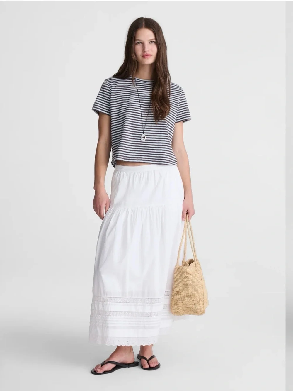 Madewell Pintucked Midi Skirt - Picture 1 of 3